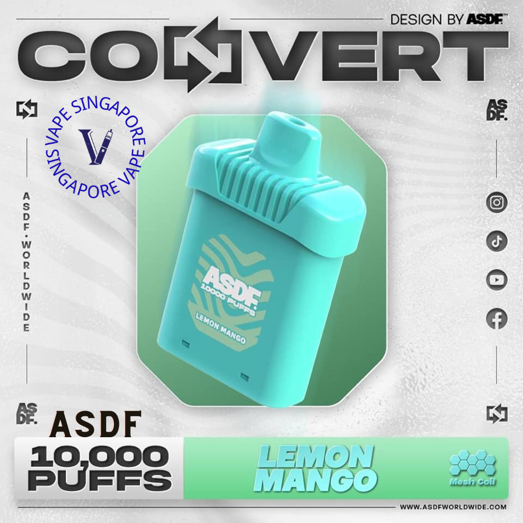 ASDF Convert 10,000 Puff (Prefilled Pod) - Vape Singapore SG Vape